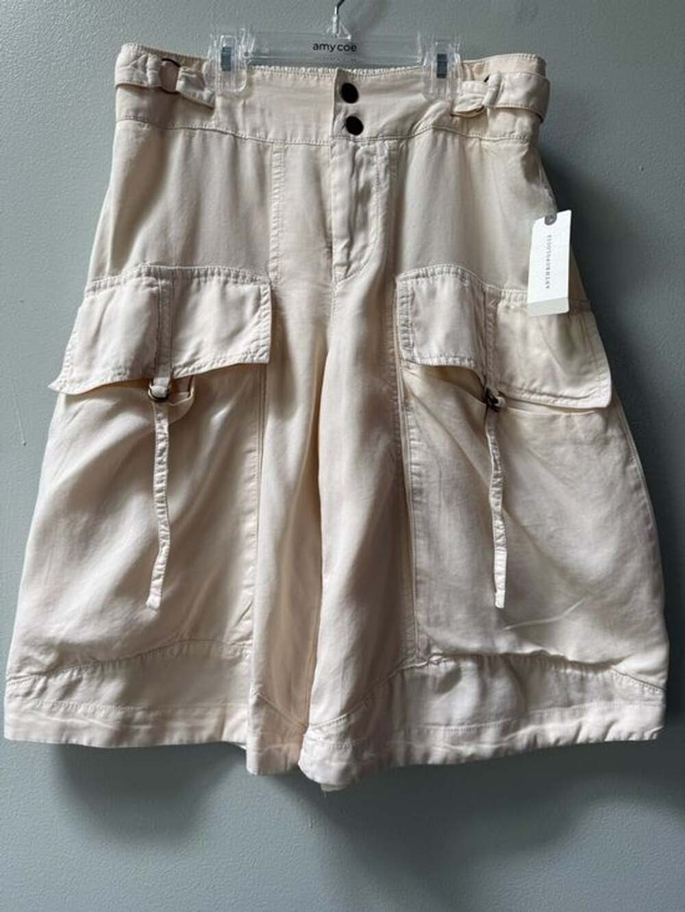 By Anthropologie Safari Cargo Bermuda Shorts Ivory NWT Size XXS
